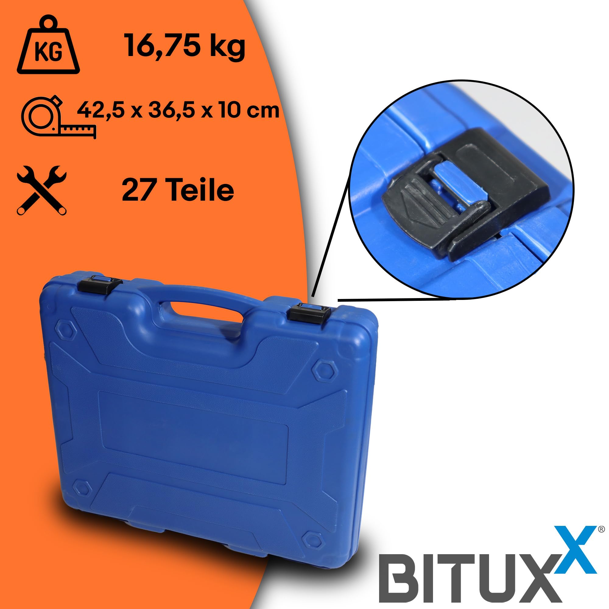 Bituxx Silentlager Abzieher Satz 27-TLG. | Lagerwerkzeug Presshülsen Set mit Sichtschlitz | inkl. Spindeln M10–M18 | Werkzeugset für Lagerbuchsen Gummilager Buchsenwechsel | im Kunststoffkoffer