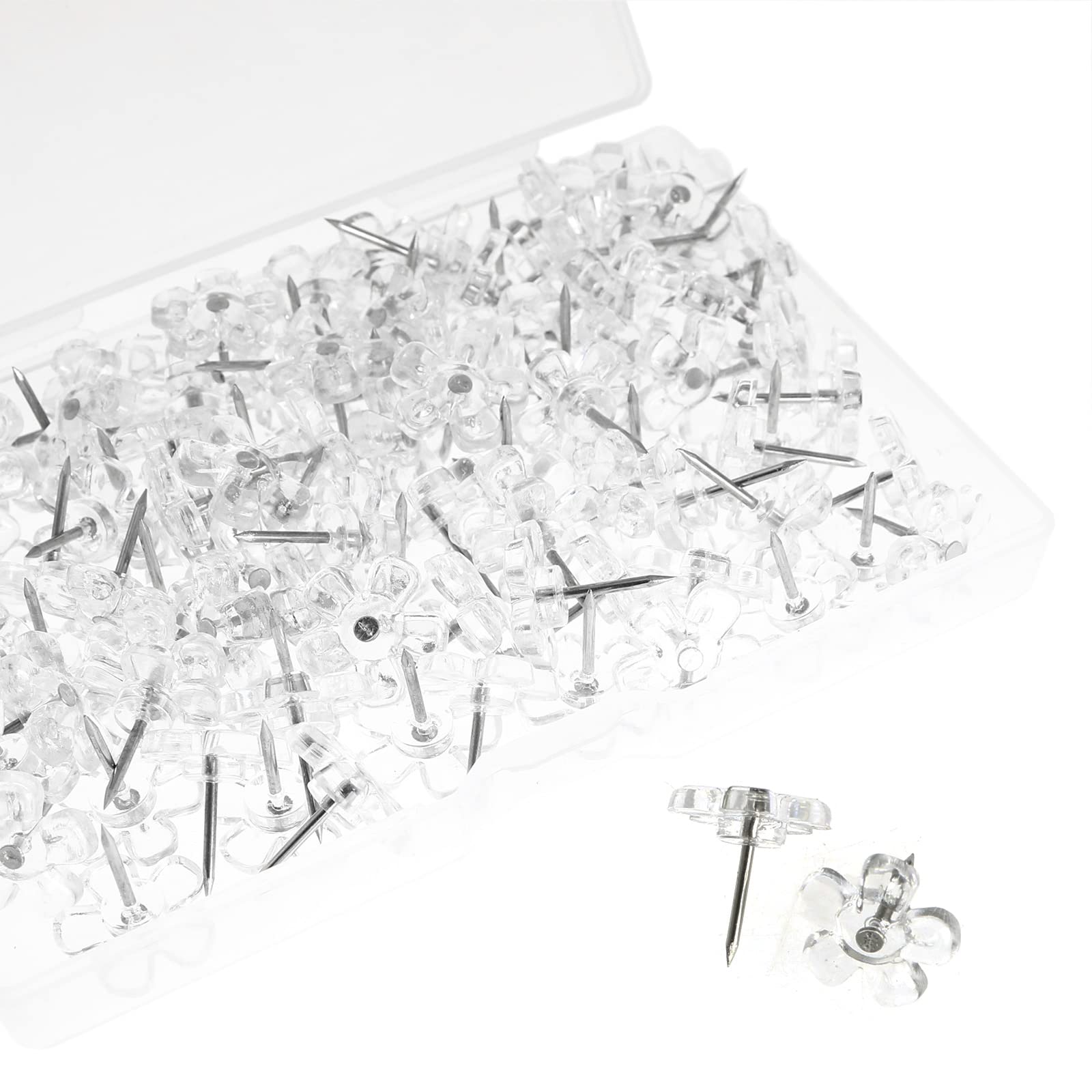 Buy Lind Kitchen 100PCS Flat Flower Pins Head Push Pins, Clear Push