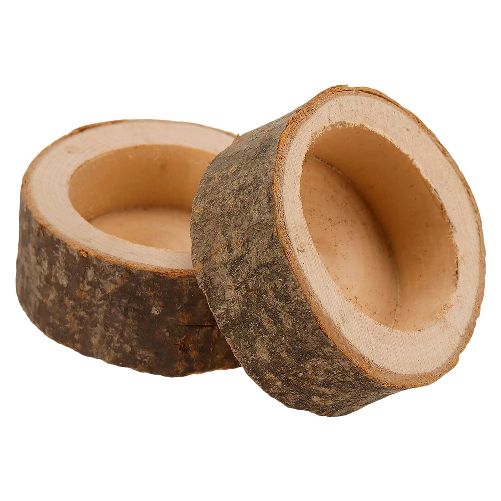 SINJEUN 40 sztuk drewnianych świeczników na podgrzewacze, 6 x 2,5 cm, z drewna, na wesela, święta, imprezy, dekoracje