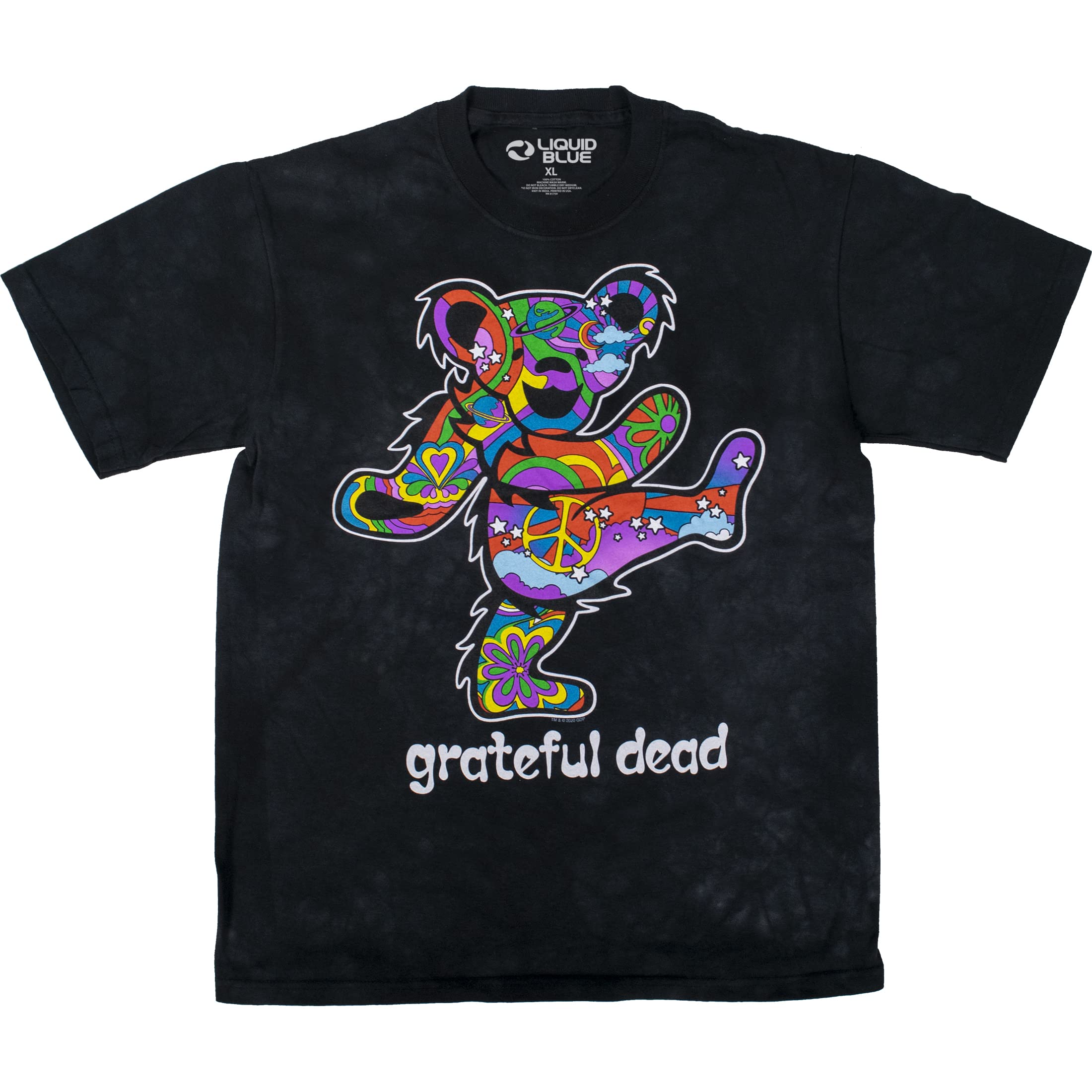 Liquid Blue Men's Grateful Dead Lb Summer of Love Dancing Bear T-Shirt, Tie Dye, Large