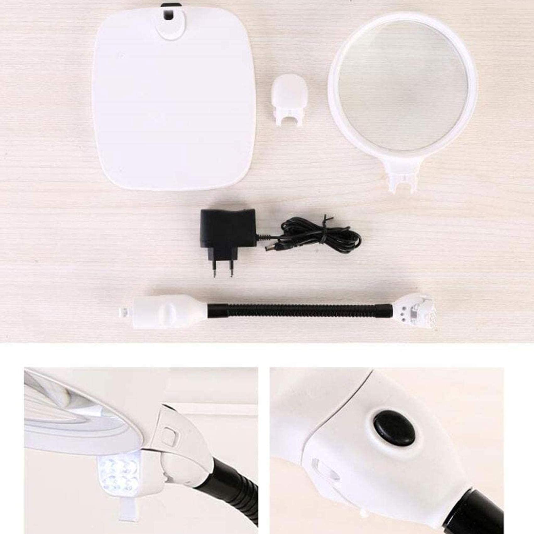 JOZZY Lupa,Escritorio de 8 Veces con reparación de teléfonos móviles de inspección electrónica Antigua Led para reparación de artesanías de Lectura Lupa