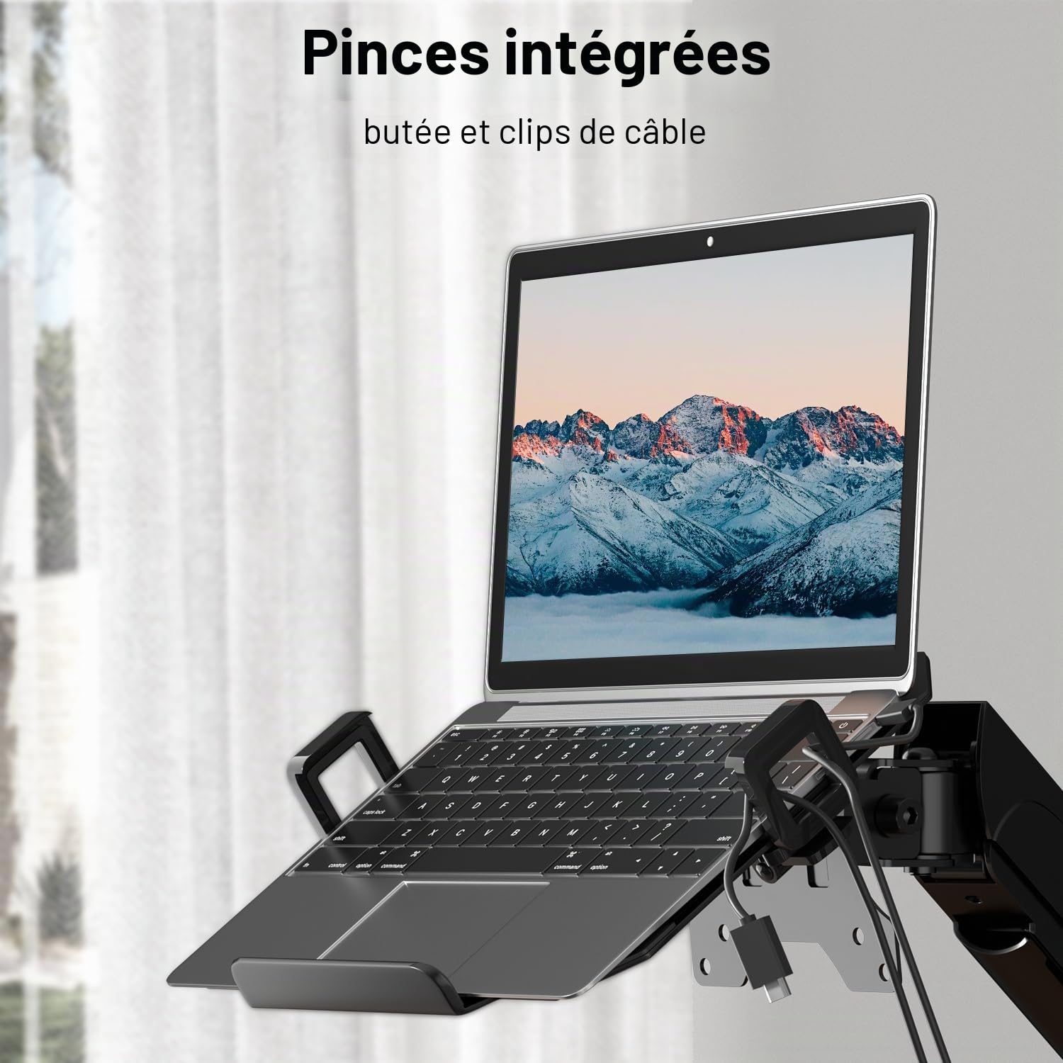 PUTORSEN Bras pour Moniteur avec Support pour Ordinateur Portable pour écran LCD LED 17-32 Pouces, réglage en Hauteur 55,5 cm