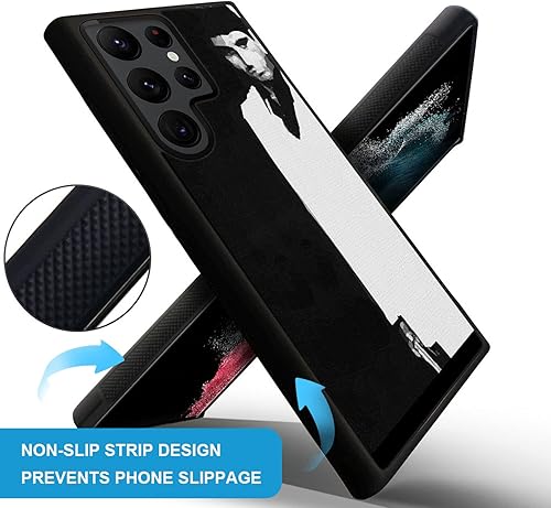 Miniatura 3 de Funda compatible con Samsung Galaxy S22 Ultra, funda para Samsung Galaxy S22 Ultra con patrón de hombre en blanco y negro, para niñas y mujeres,