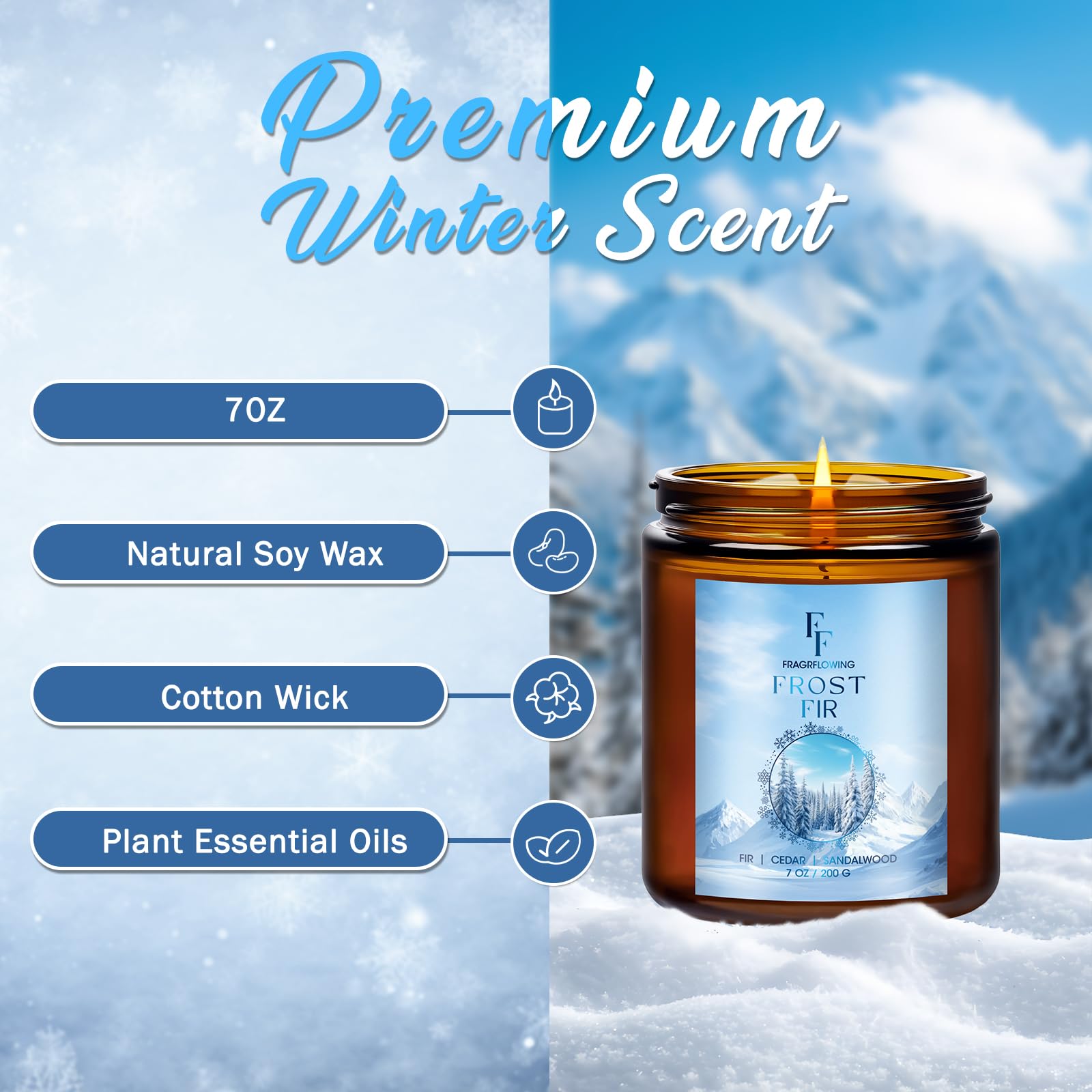 Fall Candles Set, 6 Pack Candles for Home Scented Natural Soy Wax, Autumn Gifts Set for Women Men, Fall Fragrance of Pumpkin/Cinnamon/Vanilla Cupcake/Apple/Harvest/Latte