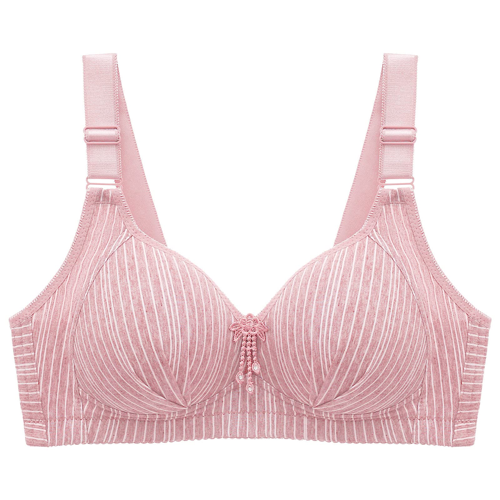Womens Summer Thin Push-Up Wireless Bra Stripe Jelly Strips No Wire Adjustable Support Bras Comfy Bras Multiway Bras