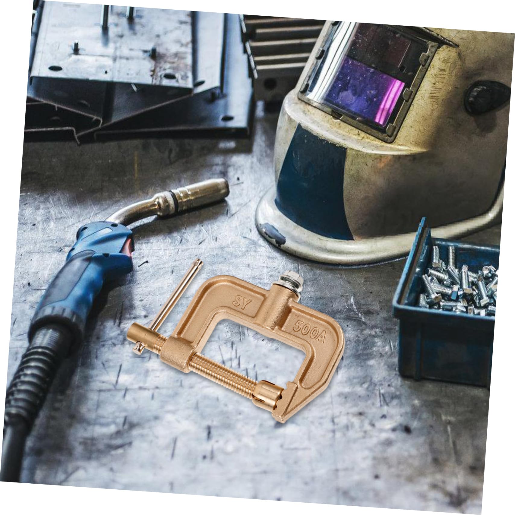 Operitacx 4 Pezzi Welding Ground Bramp MORSETTO regolabile pinze a pinza saldatrice clip di massa per saldatura morsetti per saldatore pinze di saldatura FORNICA DI WELD rame