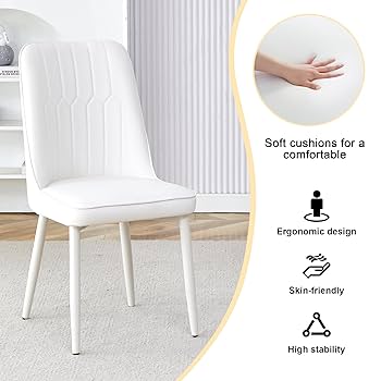 Amazon.com - White Dining Chairs. Metal Legs Provide Strong