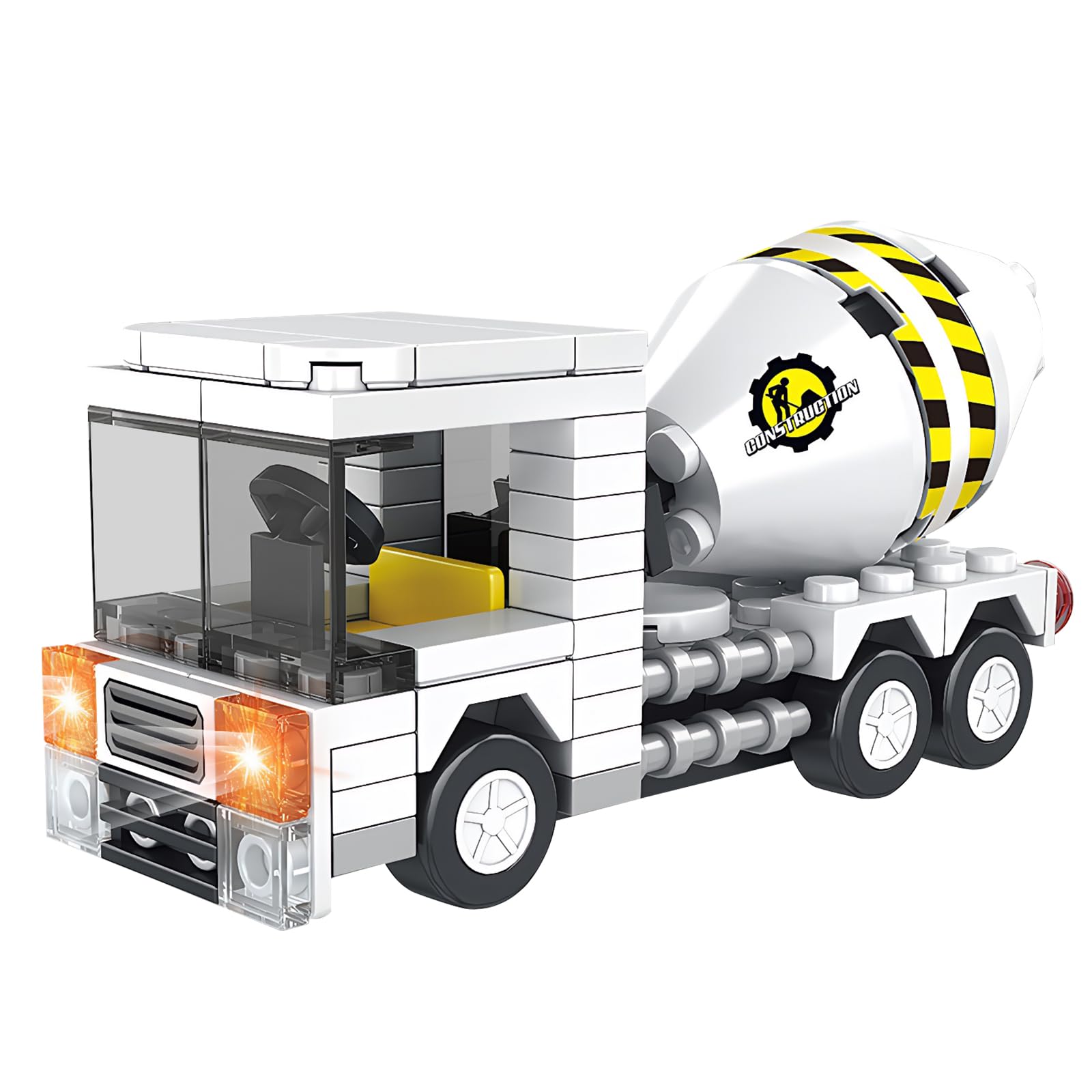 LALASTYLE Mini Cement Mixer Truck Building Blocks Set (93 Pieces), Mini Building Block Model Kit Rescue Truck, Construction Toy, Cement Mixer Truck for Imaginative Play