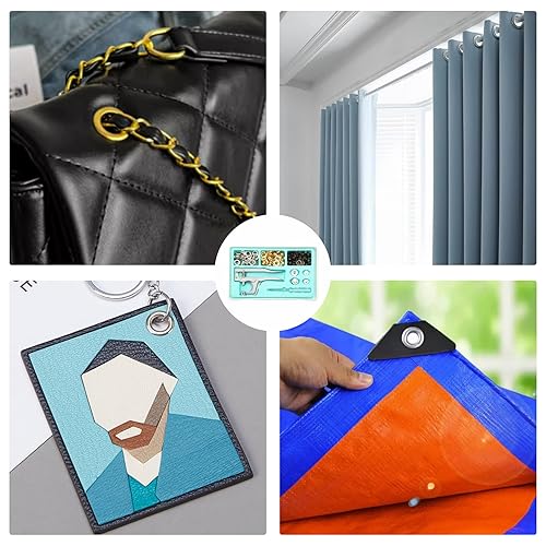 Miniatura 5 de Kit de herramientas de ojales de mano, máquina manual de prensa de ojales, herramienta de ojales segura con 150 ojales, adecuado como herramienta de