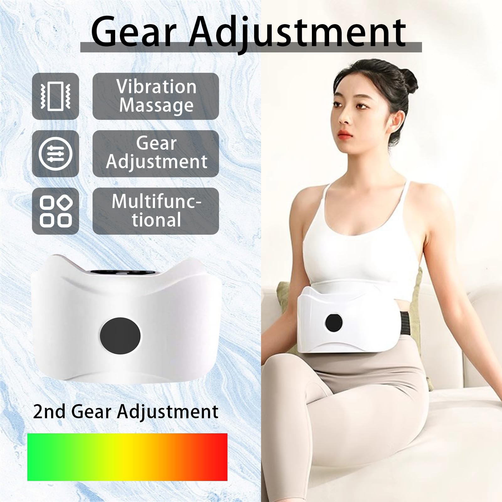 Bauchmassagegerät, Elektrischer Kabelloser Wiederaufladbar Bauch Trainingsgerät für Fettverbrennung und Verdauung 2 Massagemodi Anti-Cellulite Massagegerät Trainingsgerät für Taille Bauch