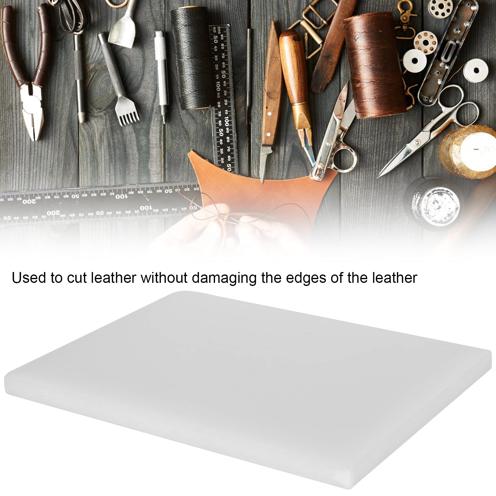 Pilipane Leather Cutting Mat,Leather Craft Punching Pad & Stamping Cutting Board, Ideal for Leather Work, Drilling & Punching Tools, Protects Edges & Reduces Noise