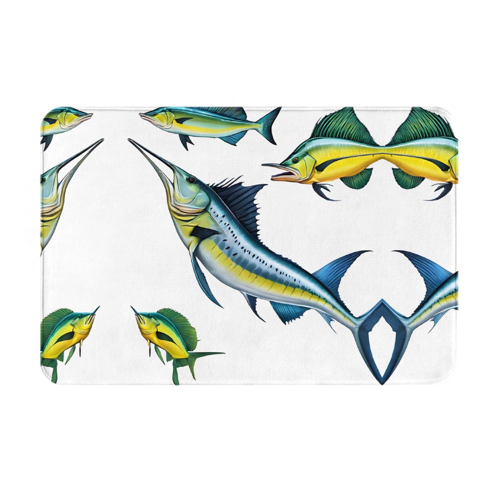 KDUBNJDS (Fish Art) Door Mat 23.6x15.7inch Welcome Mat,Front Door Mat,Outdoor Mats,Indoor Door Mat,Entryway Rugs Indoor,Floor Mats,Patio Rug,Bar Mat