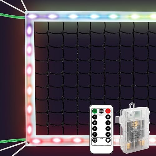 Red de voleibol LED para exteriores, resistente, 32 x 3 pies, con red de pelota de voleibol, redes de voleibol, red de voleibol, red de voleibol,