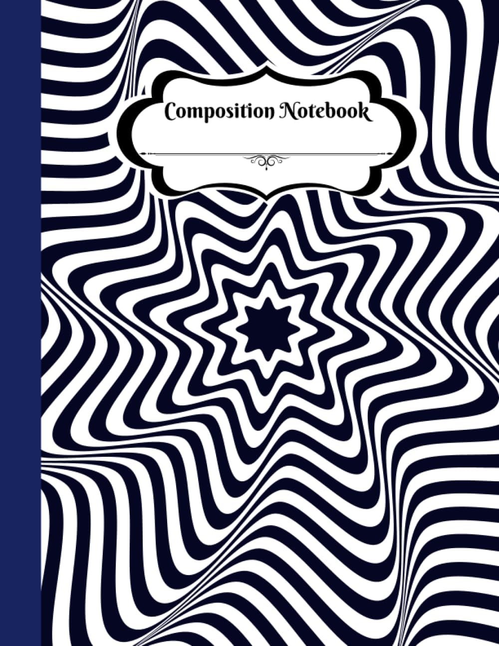 Composition Notebook: optical illusion design for teens, boys, and girls in college and schools. Ruled. 120 pages. Matte finish. 8.5 x 11 inches