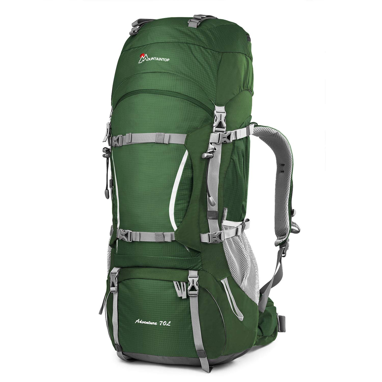 MOUNTAINTOP 70L/75L Internal Frame Hiking Backpack for Men Women with Rain Cover