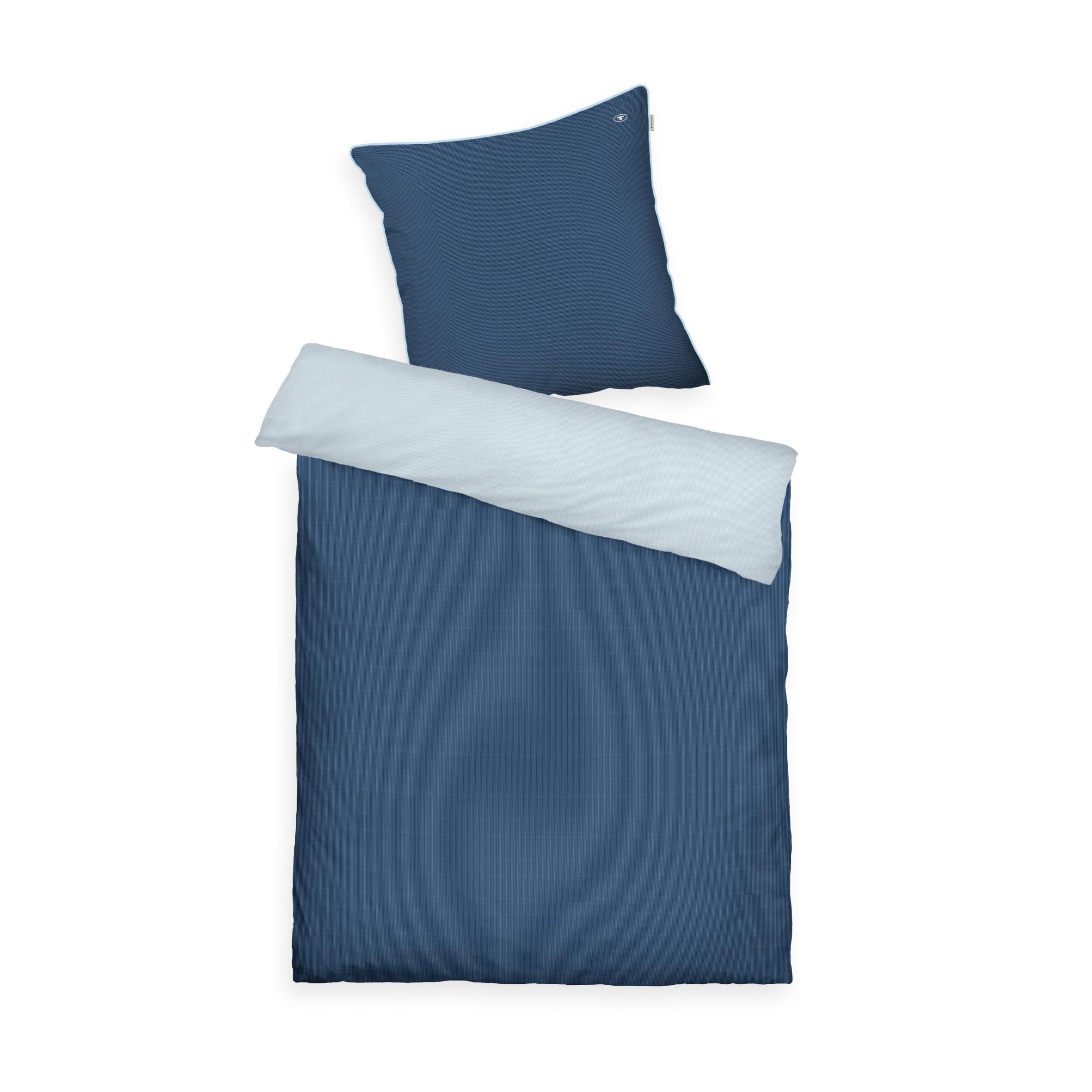 Parure de lit Tom Tailor 140 x 200 cm en satin de coton rayé bleu