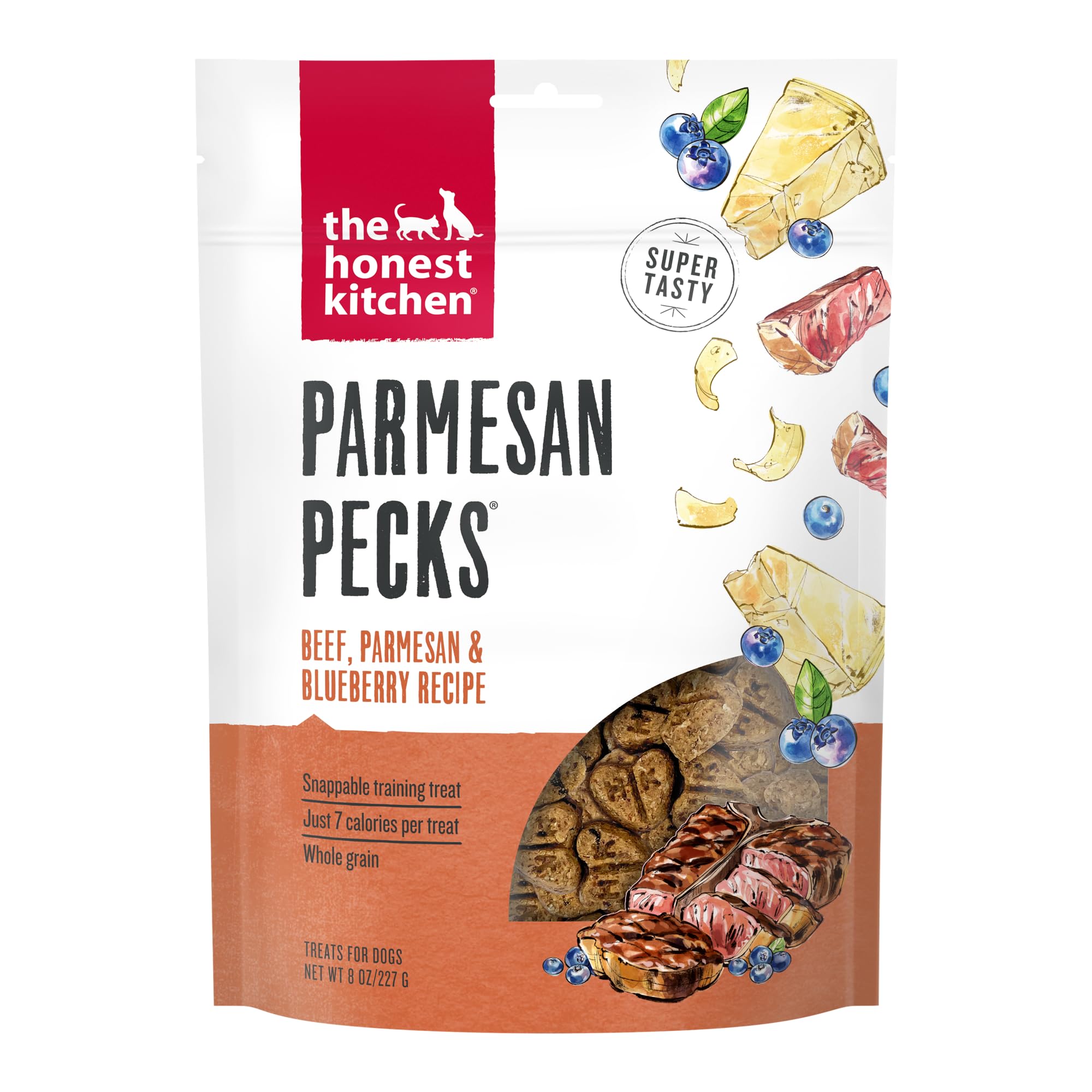 The Honest Kitchen Parmesan Pecks: Beef, Parmesan & Blueberry Recipe, 8 oz Bag
