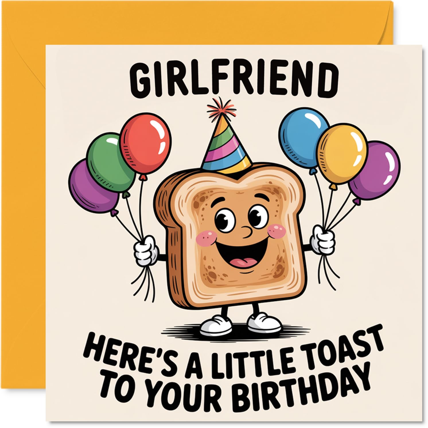 Girlfriend Birthday Card - A Little Toast To You - Happy Birthday Card for Girlfriend from Boyfriend Partner, 145mm A Little Toast To You Bday Greeting Cards