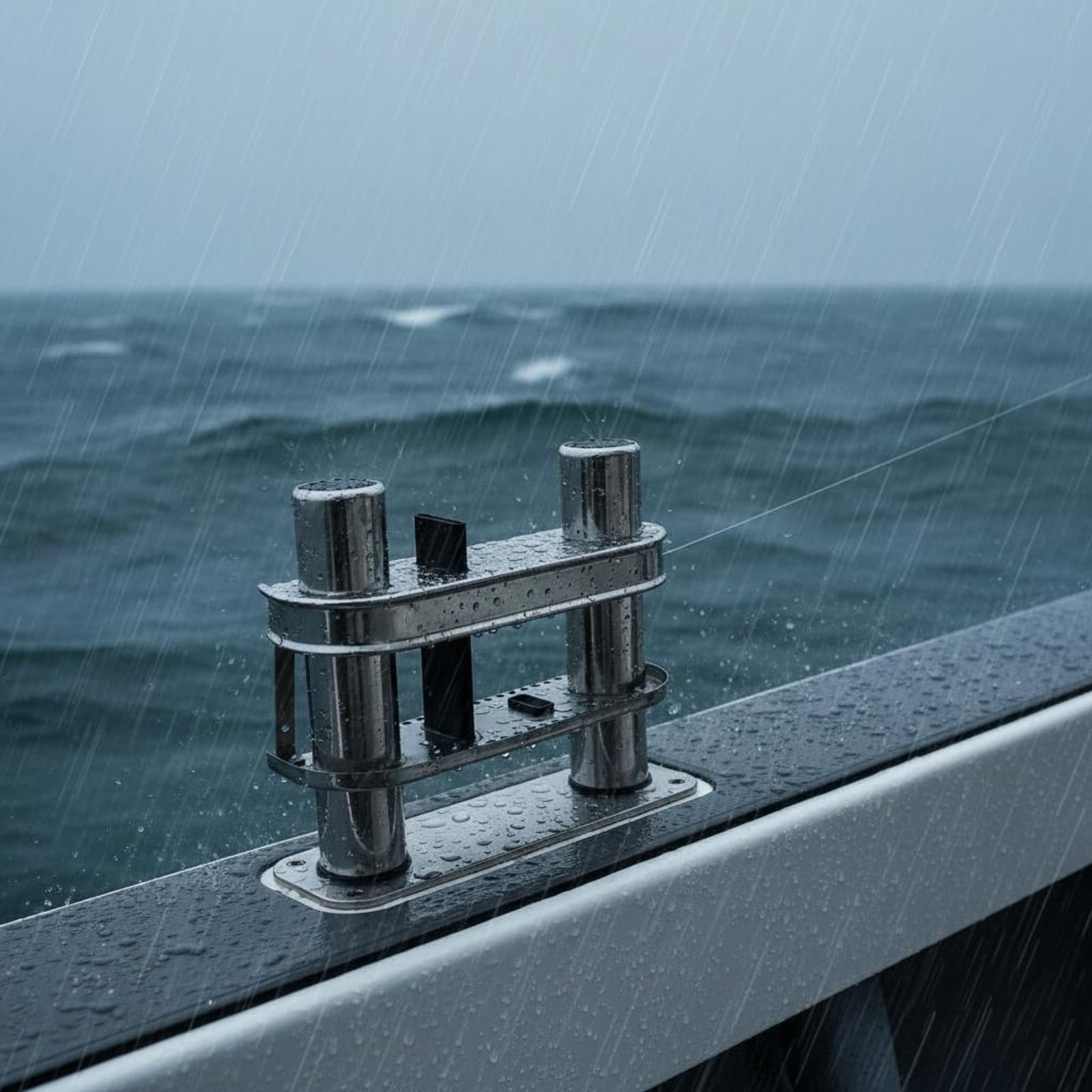 Portacanne da Barca Supporto Canne da Pesca Staffa da Barca Reggicanne Doppio Acciaio Inox 304 Marino Tenuta Sicura Delle Canne Gestione Dello Spazio