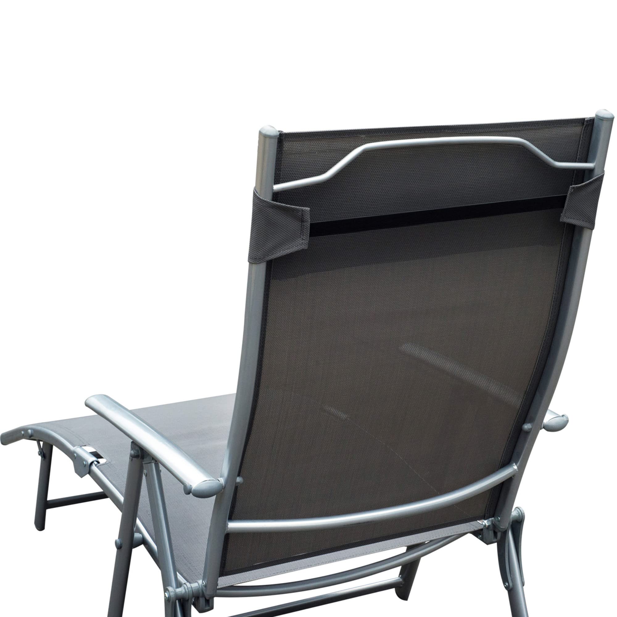 Outsunny ligstoel ligbed voor op het strand ligbed voor buiten inklapbaar verstelbaar met kussen tuin grijs metaal + stof grijs 137 x 63,5 x 100,5 cm