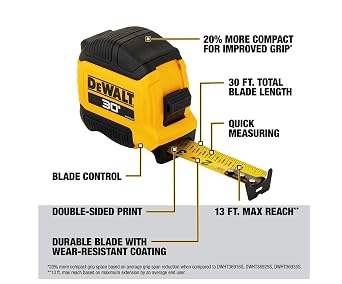 DEWALT Atomic Compact Series 30 ft. Tape Measure (DWHT38130S)