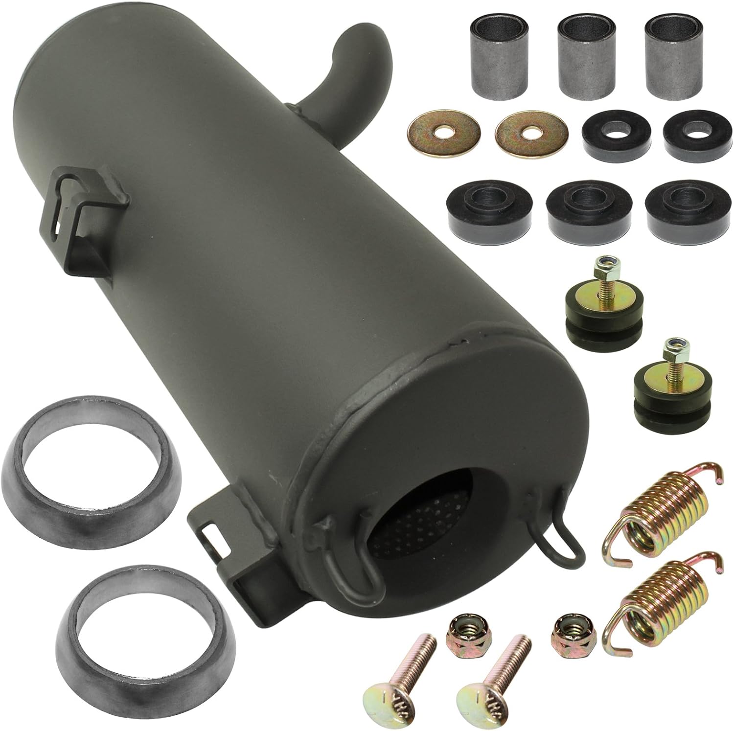 Caltric Exhaust Muffler Silencer & Kit Compatible with Polaris