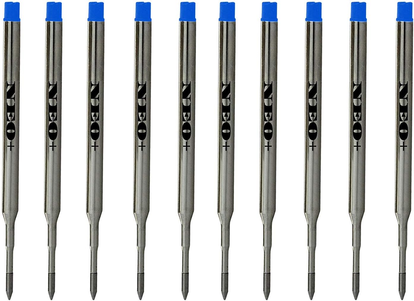 NEO+Sets of Pen Refills Compatible with Sheaffer K Ballpoint Pens. Medium Point Ballpoint Soft Roll Refills (10 Blue Ink Refills)