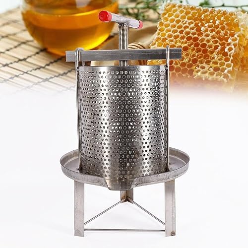 Xuthusman Máquina manual de cera de prensa de miel de malla de apicultura Prensadora de cera de miel de acero inoxidable 304 para prensa de aceite