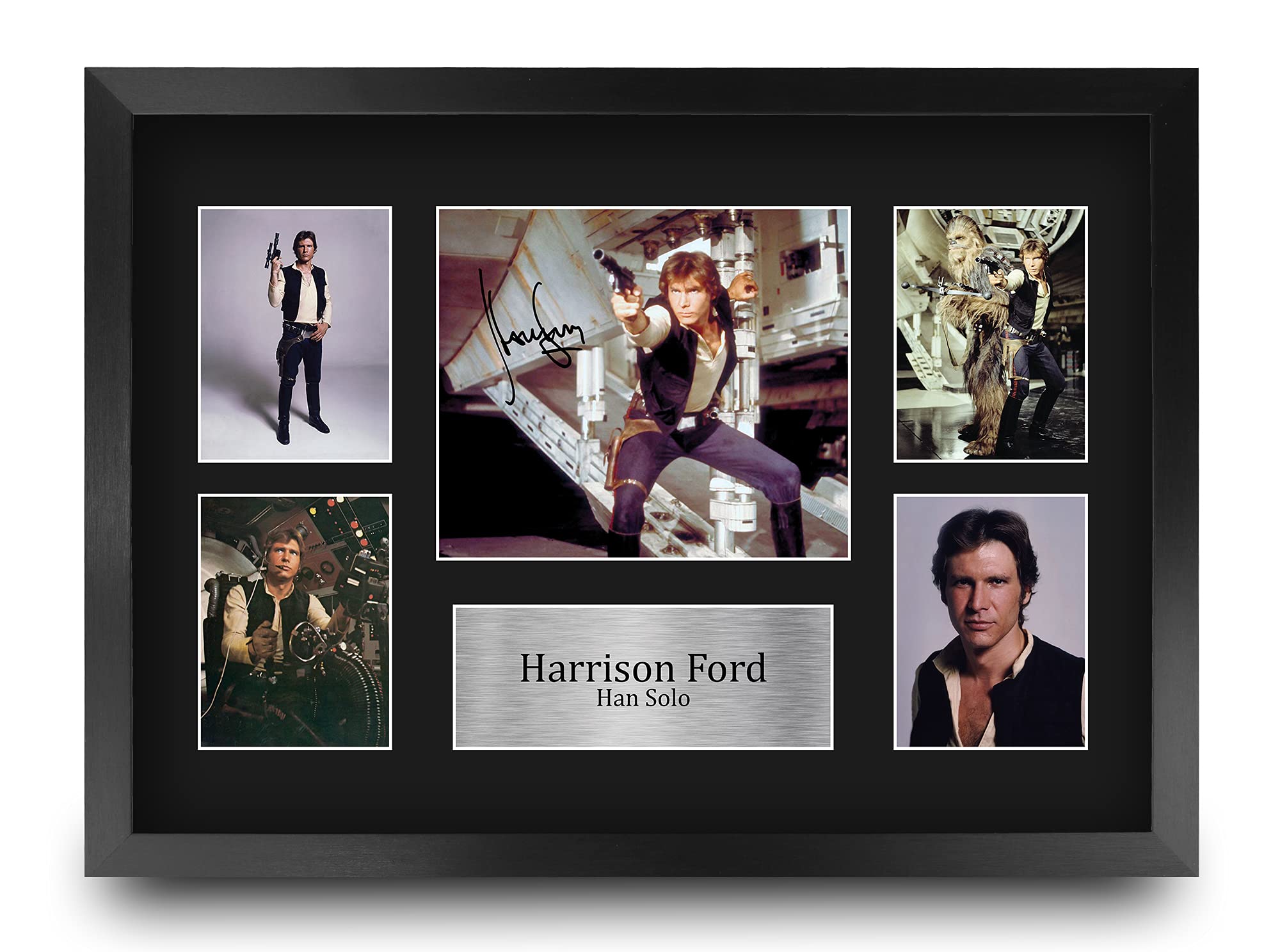 HWC Trading FR A3 Harrison Ford Star Wars Han Solo Gifts Printed Signed Autograph Picture Display for Movie Memorabilia Fans