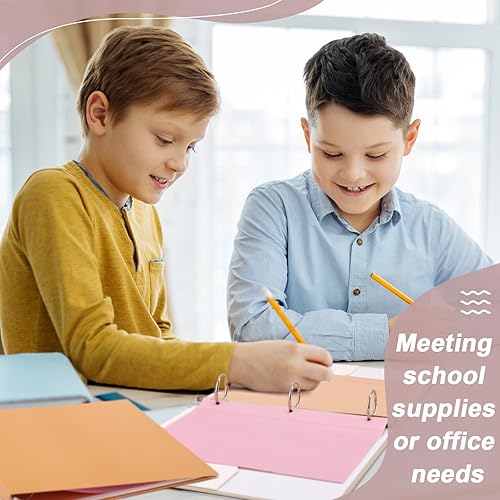 Miniatura 6 de 6 carpetas de 3 anillas, carpetas redondas resistentes con 2 bolsillos interiores, capacidad para papel de 8.5 x 11 pulgadas, para oficina, hogar y