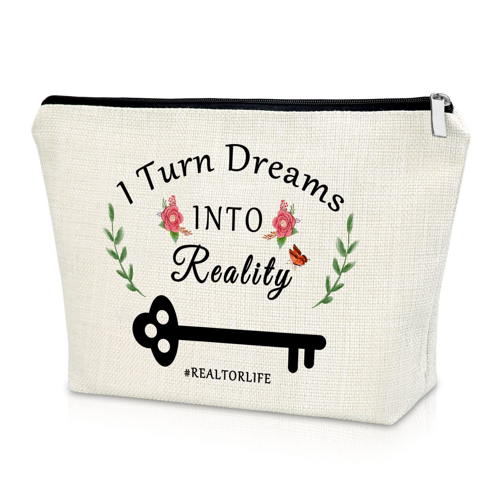 Sazuwu Realtor Appreciation Gift for Women Real Estate Agent Gift Makeup Bag Closing Gift for Broker Cosmetic Bag Thank You Gift Birthday Retirement