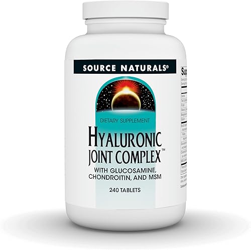 Source Naturals Complejo articular hialurónico con glucosamina, condroitina y MSM Extra Strength - 240 Tabletas