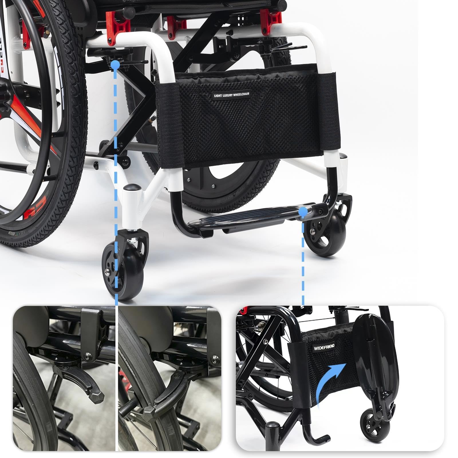 Sedia a rotelle sportiva leggera pieghevole