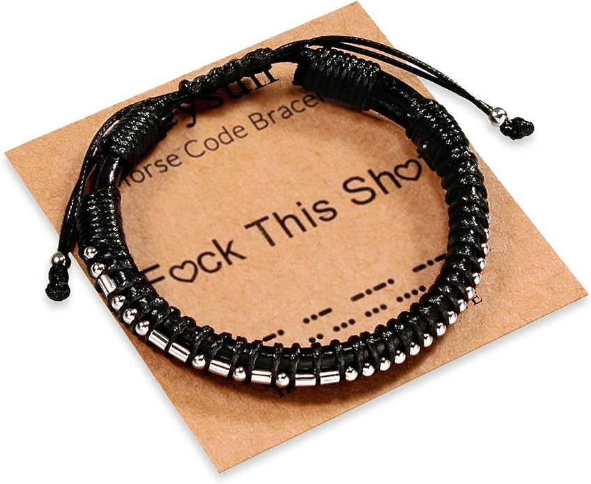 Inspirational Gifts for Men Morse Code Bracelets Mens Bracelets Graduation Gifts for Him Fathers Day Adjustable Leather Bracelet Motivational Birthday Annivesary Jewelry Stocking Stuffers for Men