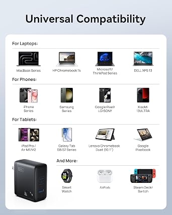 INIU 140W 27000mAh High Capacity Laptop Portable Charger & 3-Port 100W PD Fast Charging GaN Wall Charger Combo