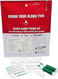 1 x Blood Type Test Kit - Group A, B, RHD Testing - Home EldonCard Tests