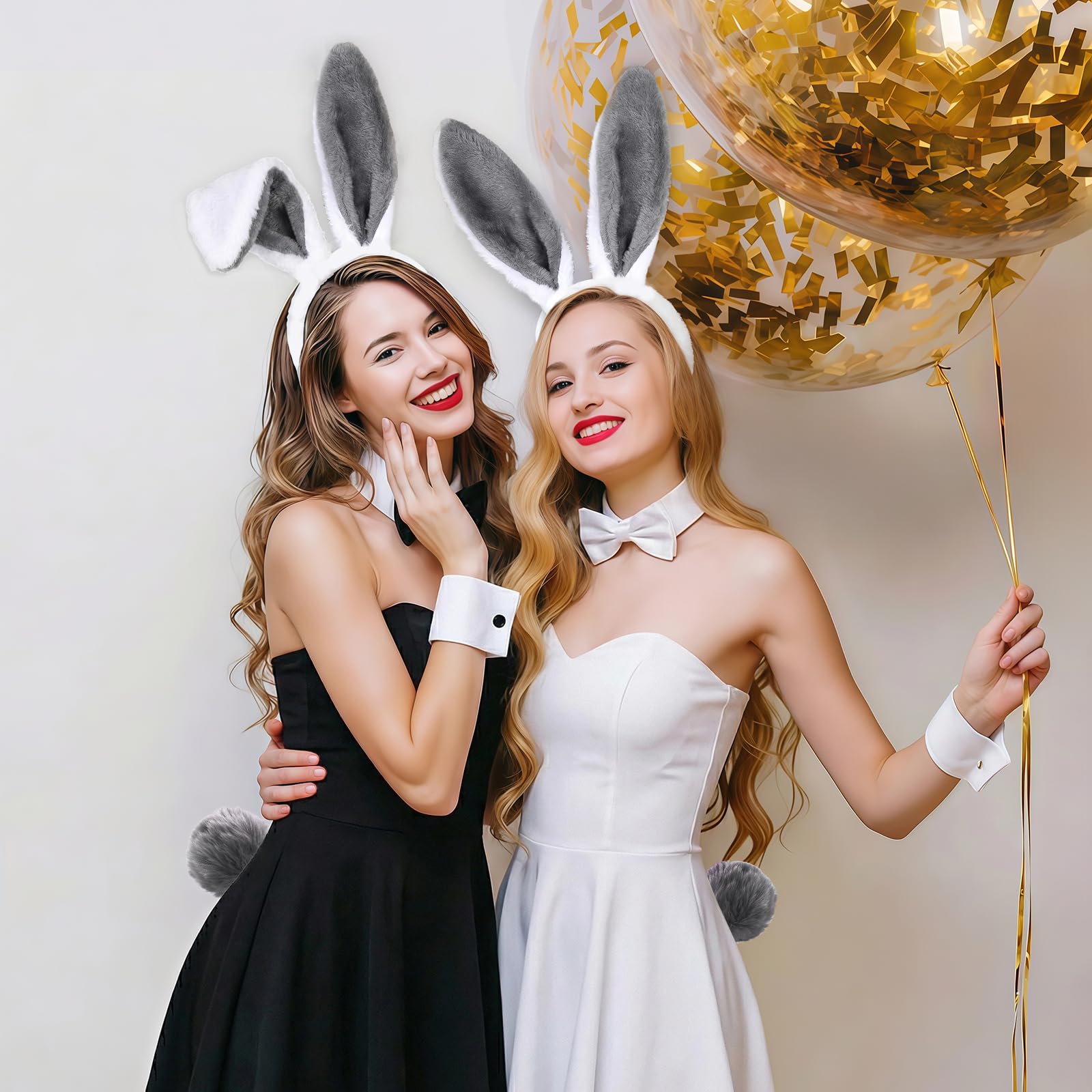 CHONGQILAO Diadema con orejas de conejo, accesorio para disfraz de conejo, diadema para adultos, orejas de conejo, diadema para Pascua, cosplay, fiesta — view 6