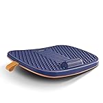 FEZIBO Standing Desk Mat with Anti Fatigue Bar, Wooden Wobble Balance Board with Ergonomic Design Comfort Floor Mat (Medium, Denim Blue)