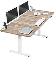 Vista 100 de VIVO DESK-KIT-1B7N-36 - Escritorio eléctrico de pie rústico de 71 x 36 pulgadas, ajuste de altura de memoria, serie 1B, marco negro con parte