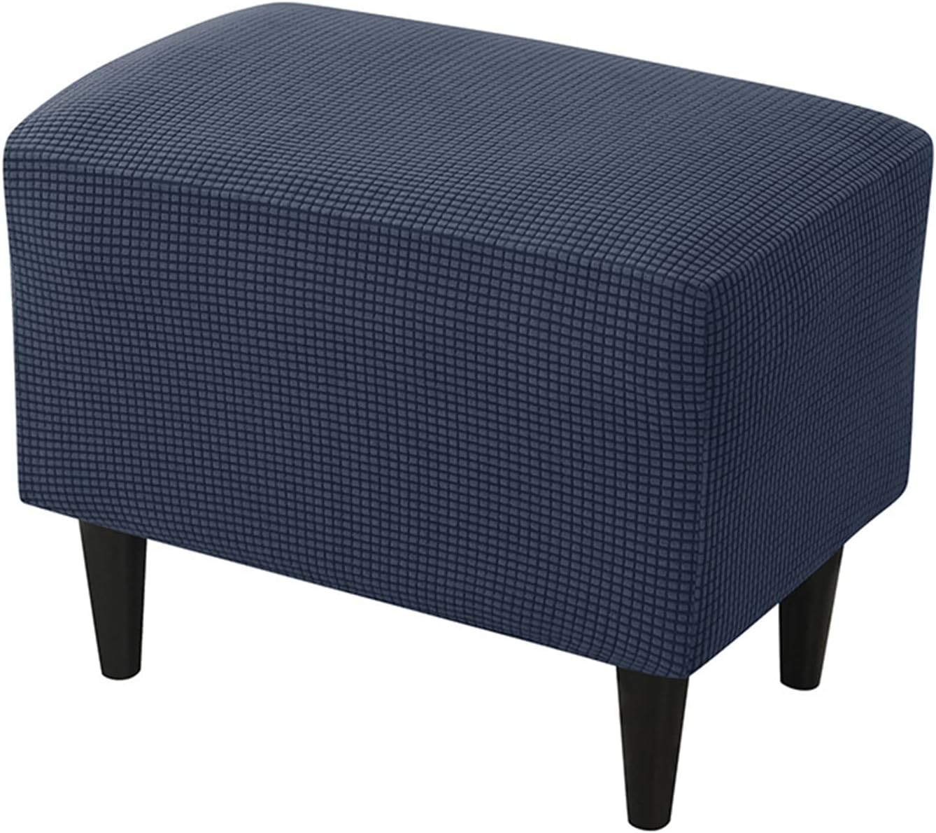 Rectangle Stretch Ottoman Cover, Slipcovers Elastic Footstool Protector Covers Jacquard Storage Ottoman Slipcover Square with Elastic Bottom, for Living Room,Q,2pack