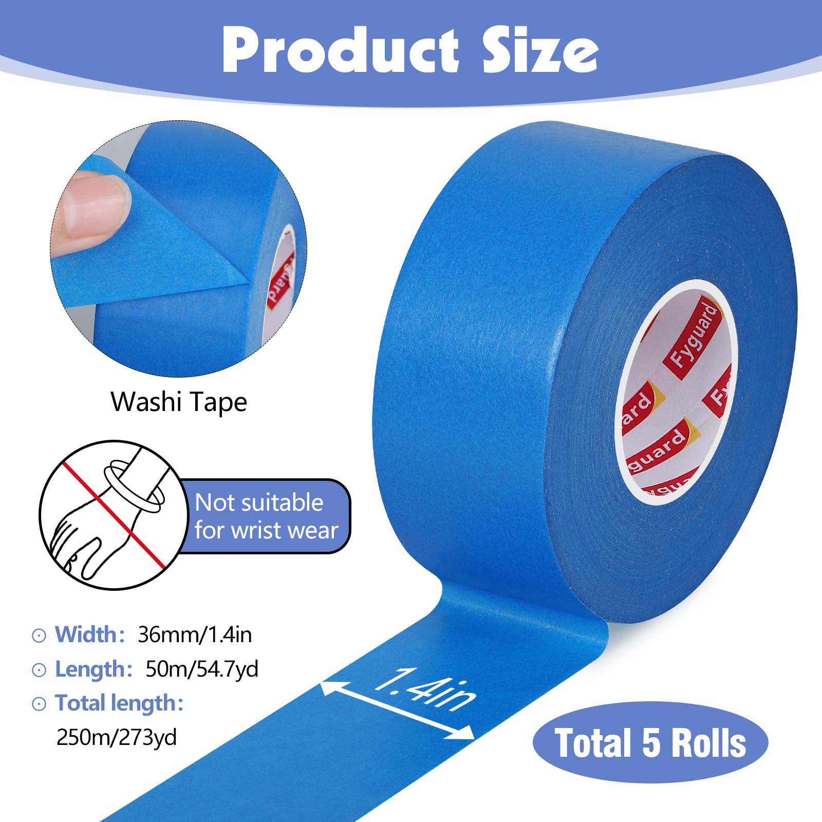 Fyguard 5 Rolls Painters Tape Blue - Image 2