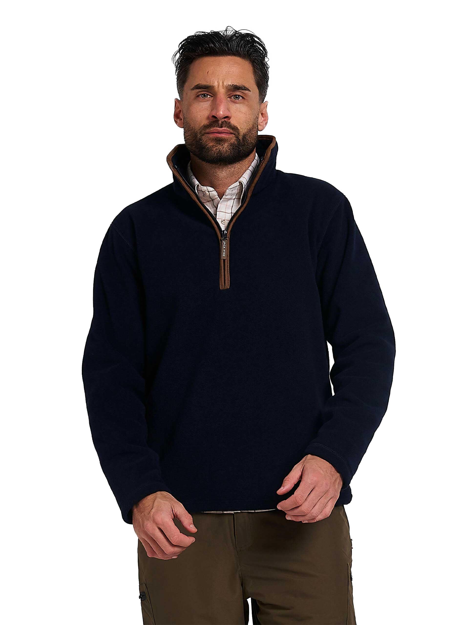 Jack Pyke Men's Navy Countryman Long Sleeve Thermal Fleece Pullover Blue XX-Large
