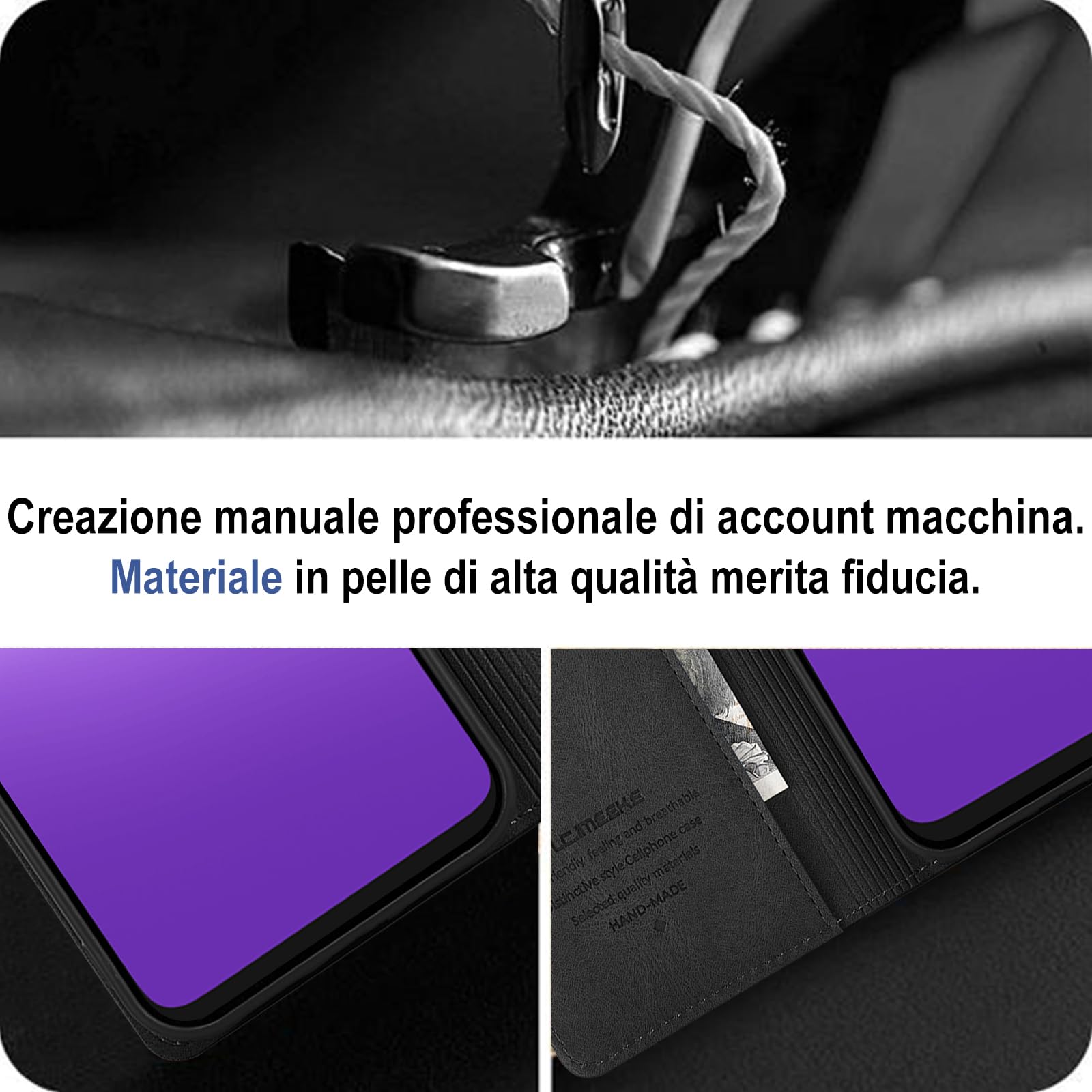 Giyer Cover per OPPO A5 Pro Custodia con Vetro Temperato, Premium Pelle PU Portafoglio Slot per Scheda RFID Antifurto Funzione Supporto Flip Case, Antiurto per OPPO A5 Pro 5G Cover (Nero)