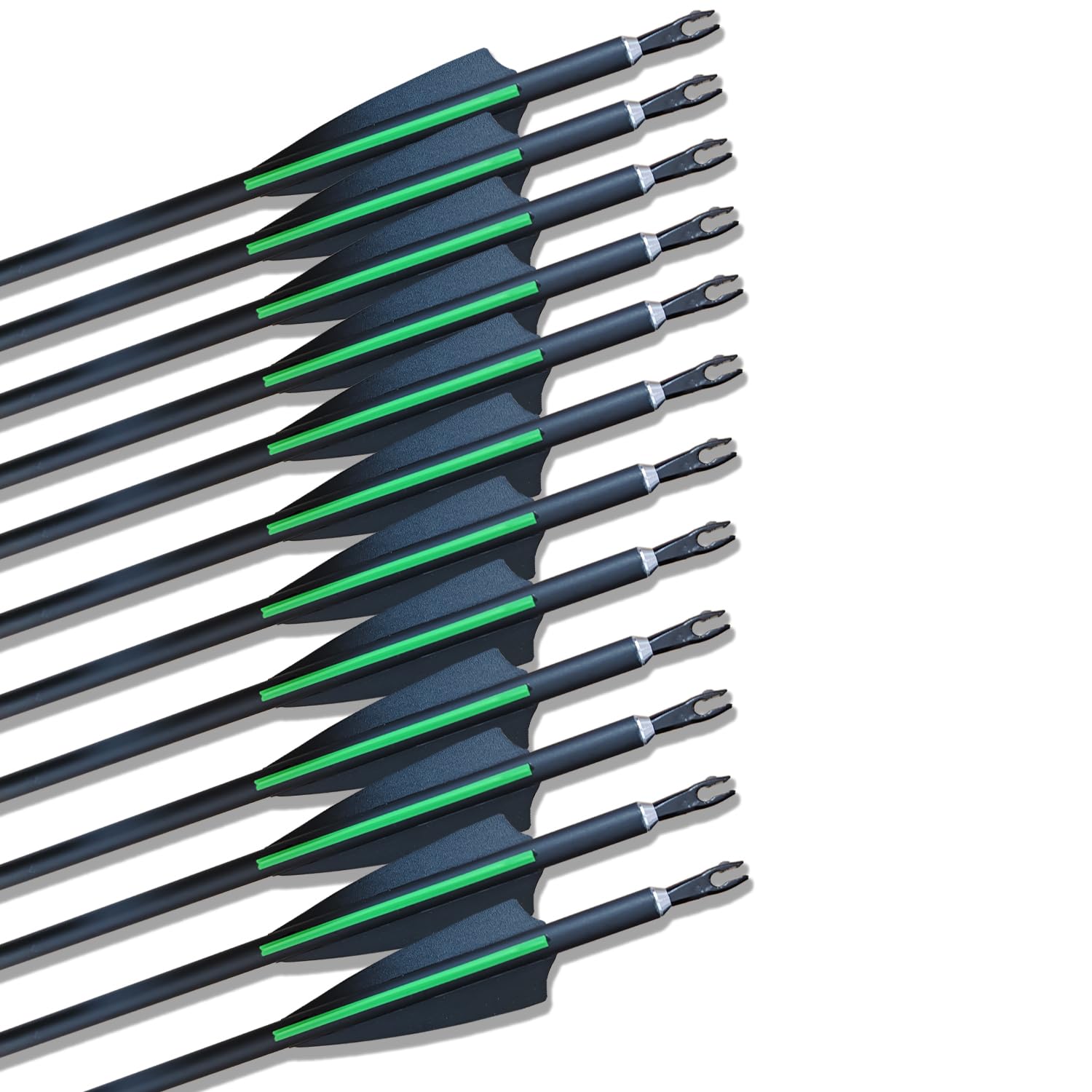 12 Stück Carbonpfeile 30 Zoll 500 Spine Bogenpfeile Jagdpfeile Pfeile Pfeilspitze für Recurvebogen Compound Bogen