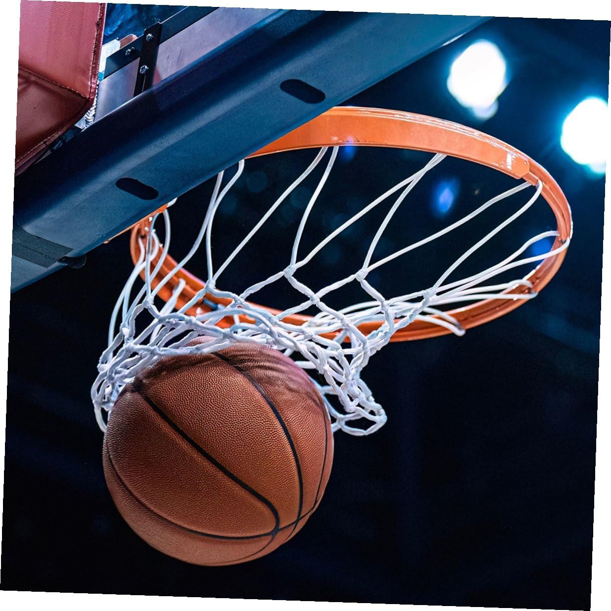 2pcs Basketball Net Replacement Strings with PVC Coated Steel Wire and Aluminum Clips Sturdy Basketball Rim Net Cord for Outdoor and Indoor Hoops for Backboard and Frame