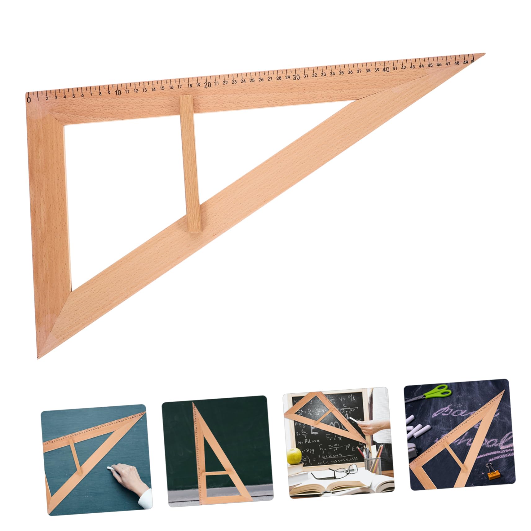 Tofficu 3stücke Holz-messwerkzeug Geometrie-dreieck Für Lehrer Und Schüler Präzises Messlineal Aus Hartholz Für Unterricht Und Kreative Projekte