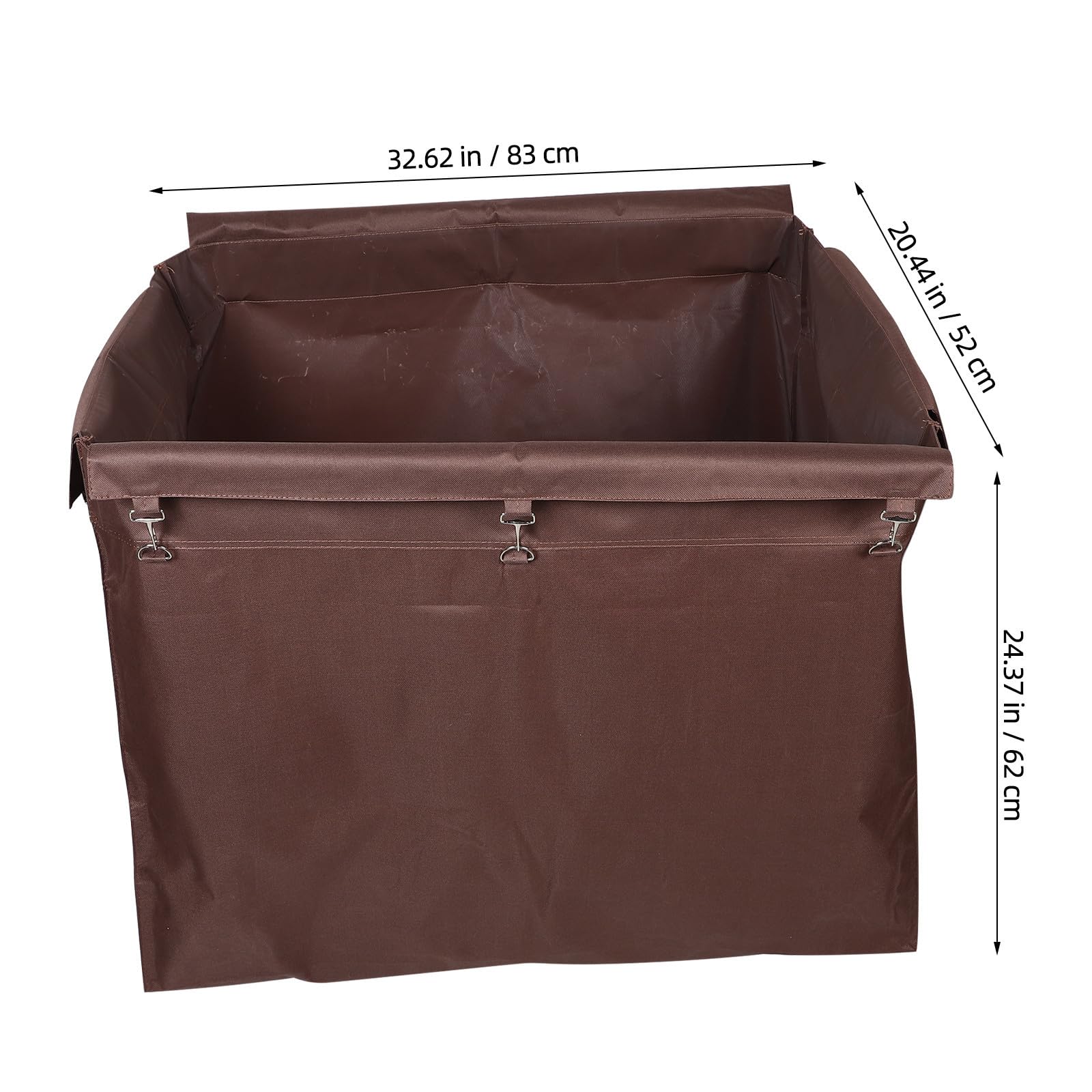 Sacca Interna per Carrello Lavanderia Rettangolare 12l Oxford | Colore Caffè, Ganci Metallici Inclusi, 83, 00x62, 00x52, 00cm per Hotel e Casa