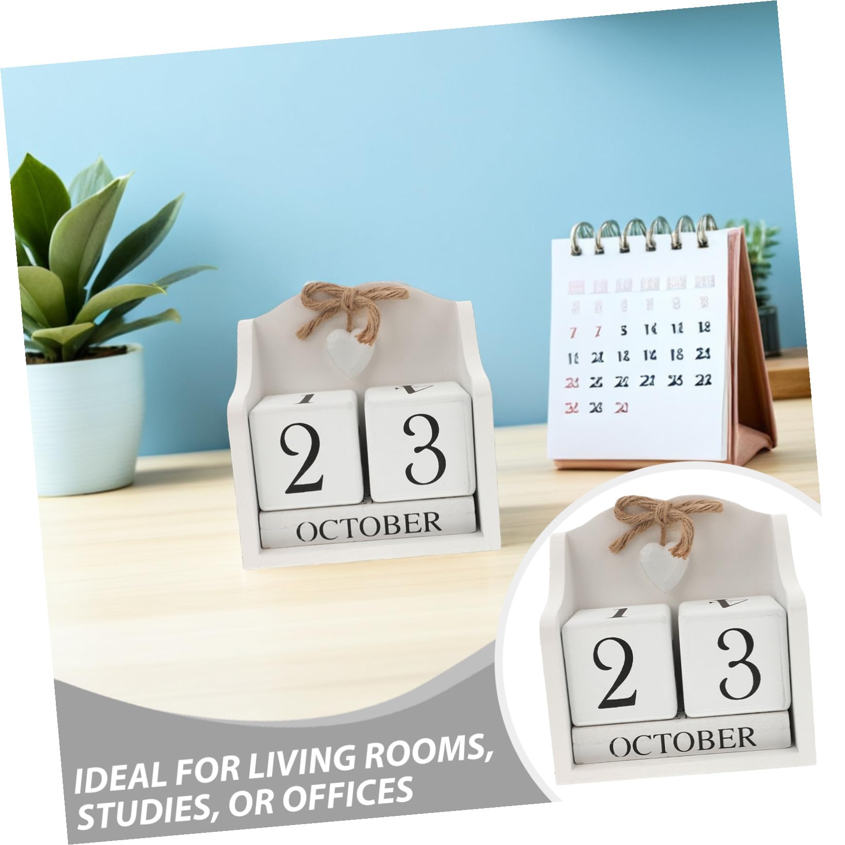 Gatuida 2pezzi Calendario Perpetuo in Legno da Calendario Perpetuo da Scrivania Visualizzazione Mese e Data per Casa Ufficio e Aula