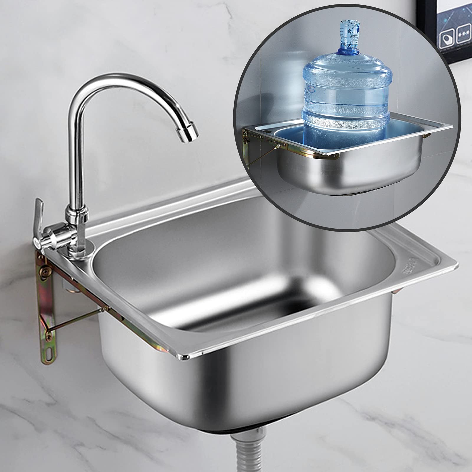 Amazon.co.jp: ガーデンシンク 壁掛け ステンレス 流し台 屋外、流し台