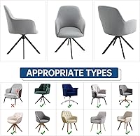 Vista 4 de silla giratoria con reposabrazos para comedor, funda para silla de oficina elástica con respaldo medio, funda para silla de escritorio, protector